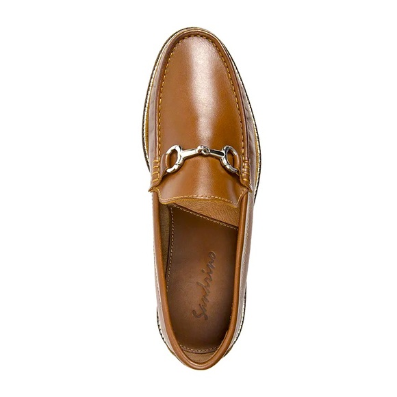 SANDRO MOSCOLONI Cognac Leather Slip on Lucio Loafers NEW! 11 main image 3